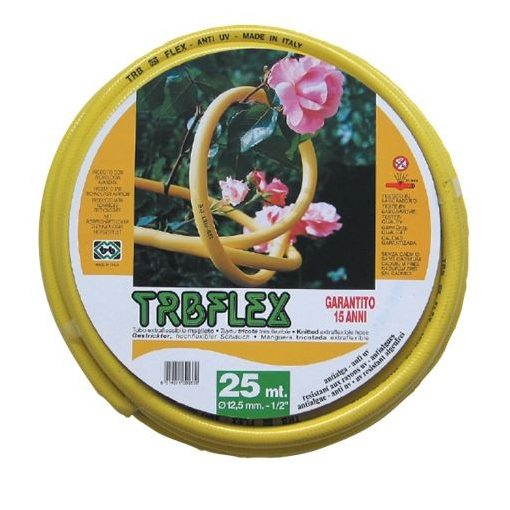 TRB-FLEX sárga locsoló tömlő  1/2" csavarodásmentes (25m/tekercs az egész tekercs, de méterenként rendelhető, vágjuk)